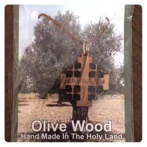 Jerusalem Israel Olive Wood Necklace